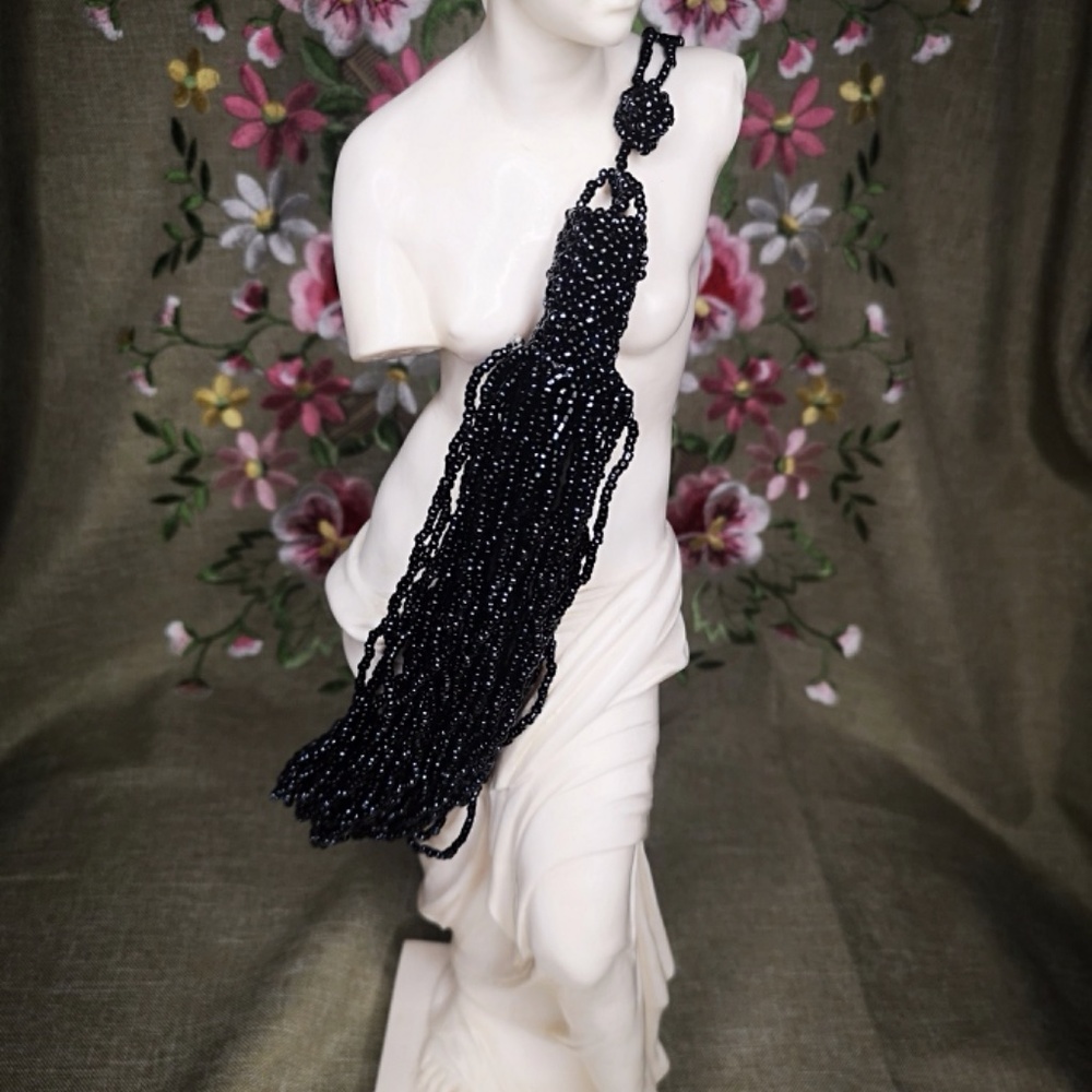 Vintage1950 Multi Strand Seed Glass Beads Necklace